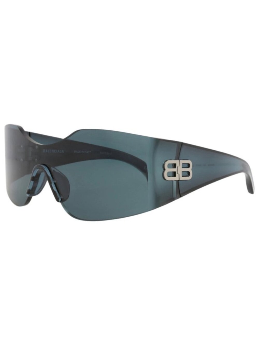 New Balenciaga Women's Sunglasses Shield Wrap Nylon Frame Unisex Green Green